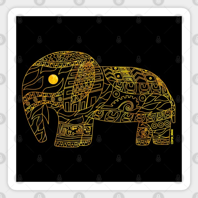 the golden elephant mandala ecopop Sticker by jorge_lebeau